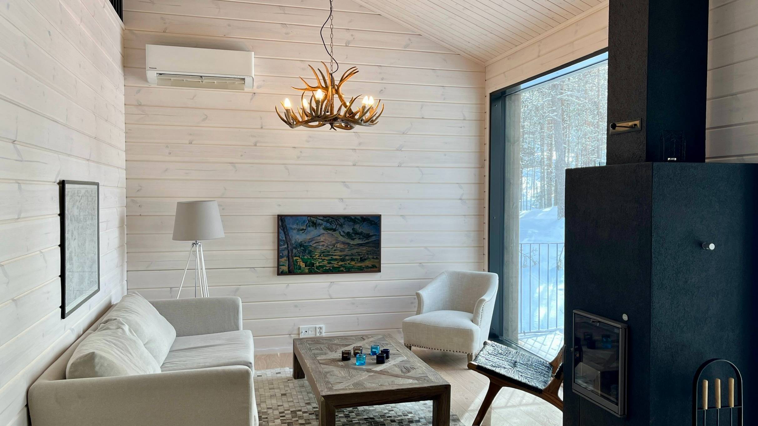 Villa Olaf, Ylläs, olohuone